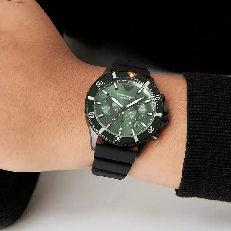 Emporio Armani Chronograph Green Dial Men’s Watch | AR11463